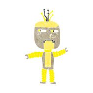 cartoon waving robot N11