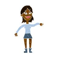 cartoon woman making hand gesture N5