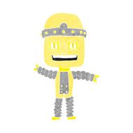 cartoon waving robot N12