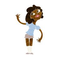 Cartoon Woman Waving N171