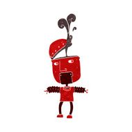 funny cartoon robot with open head N6