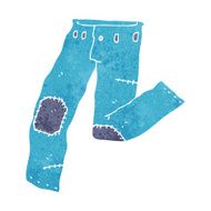 cartoon patched old jeans N15