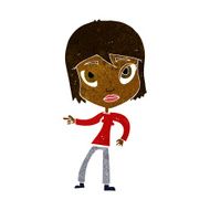cartoon pointing woman N15