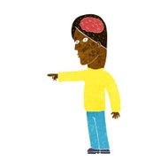 cartoon clever man pointing N6