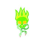 cartoon skull with snakes N6