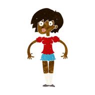 cartoon surprised woman N121