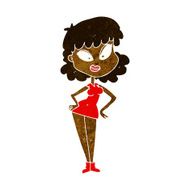 cartoon woman with hands on hips N109
