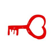 cartoon heart shaped key N12