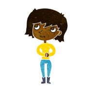 cartoon friendly woman N39