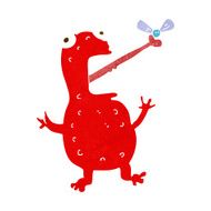 cartoon poisonous frog catching fly N4