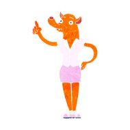 cartoon fox woman with idea N2