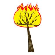 cartoon burning tree N18