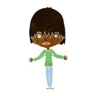 cartoon woman shrugging shoulders N249