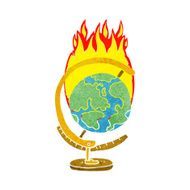 cartoon burning globe N2