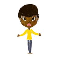 cartoon woman shrugging shoulders N250