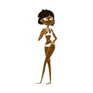 cartoon woman in bikini N28