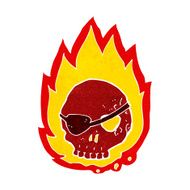 cartoon burning skull N7
