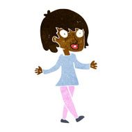 cartoon woman with open arms N49