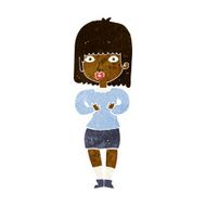 cartoon shocked woman N56