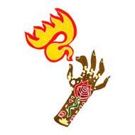 cartoon tattoo hand symbol N4