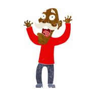 cartoon old man getting a fright N6