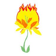 cartoon burning flower N4