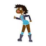 cartoon girl in leather jacket N6