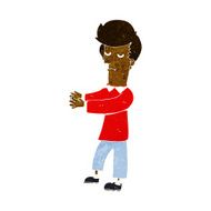 cartoon bored man showing the way N6