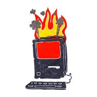 cartoon old computer N25