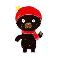 cartoon waving black bear N13