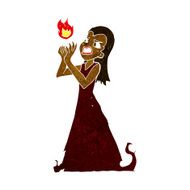 cartoon witch woman casting spell N6