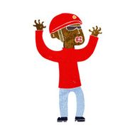 cartoon security man panicking N5