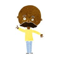 cartoon bald man with idea N13