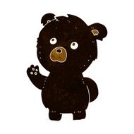 cartoon waving black bear N15