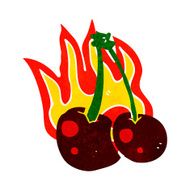 cartoon flaming cherries N2