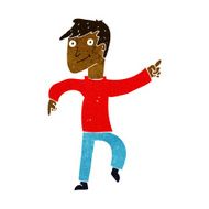 cartoon happy man pointing N33