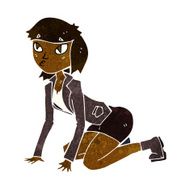 cartoon woman on hands and knees N5
