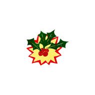 Cartoon Christmas Holly N7