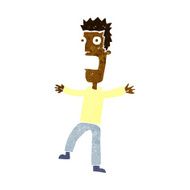 cartoon terrified man N151