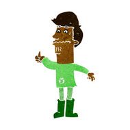 cartoon nervous man N91