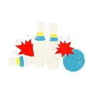 Cartoon Bowling Ball And Skittles N4