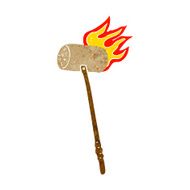 cartoon croquet mallet and ball N6