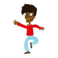 cartoon happy man dancing N19