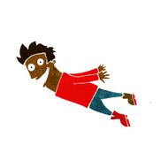 cartoon drenched man flying N5