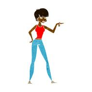 cartoon woman pointing N113