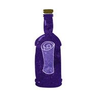 cartoon letter in a bottle N16