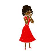 cartoon worried woman N42