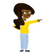 cartoon pretty woman pointing N21
