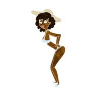 cartoon pin-up beach girl N6