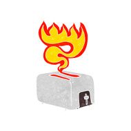 cartoon burning toaster N2
